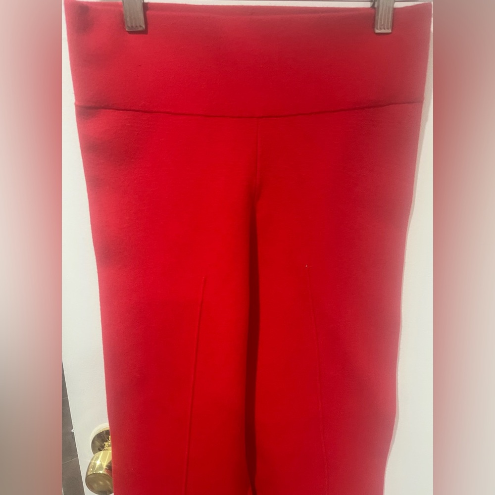 J CREW RED KNIT WIDE LEG PANTS, SIZE MP, RE IMAGINED, FAIR TRADE - Picture 2 of 6